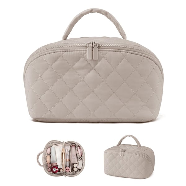 Travel Makeup Bag Organizer - Lay-Flat Travel Organizer, Leakproof & Machine-Washable