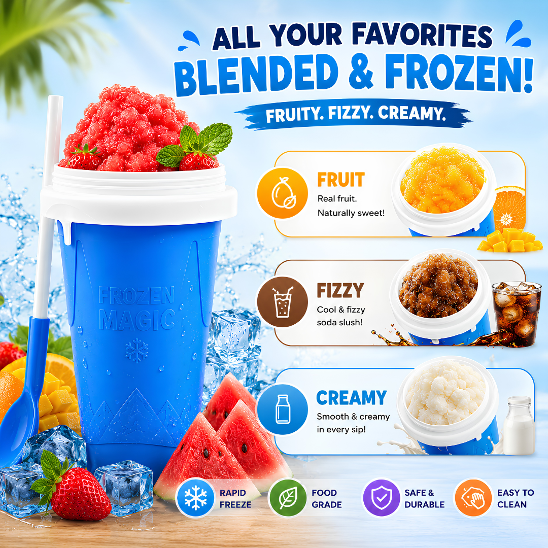 ⏰ TODAY ONLY 50% OFF ⚡ Instant Slushy Maker Cup ✨ Make Delicious Frozen Treats In Seconds