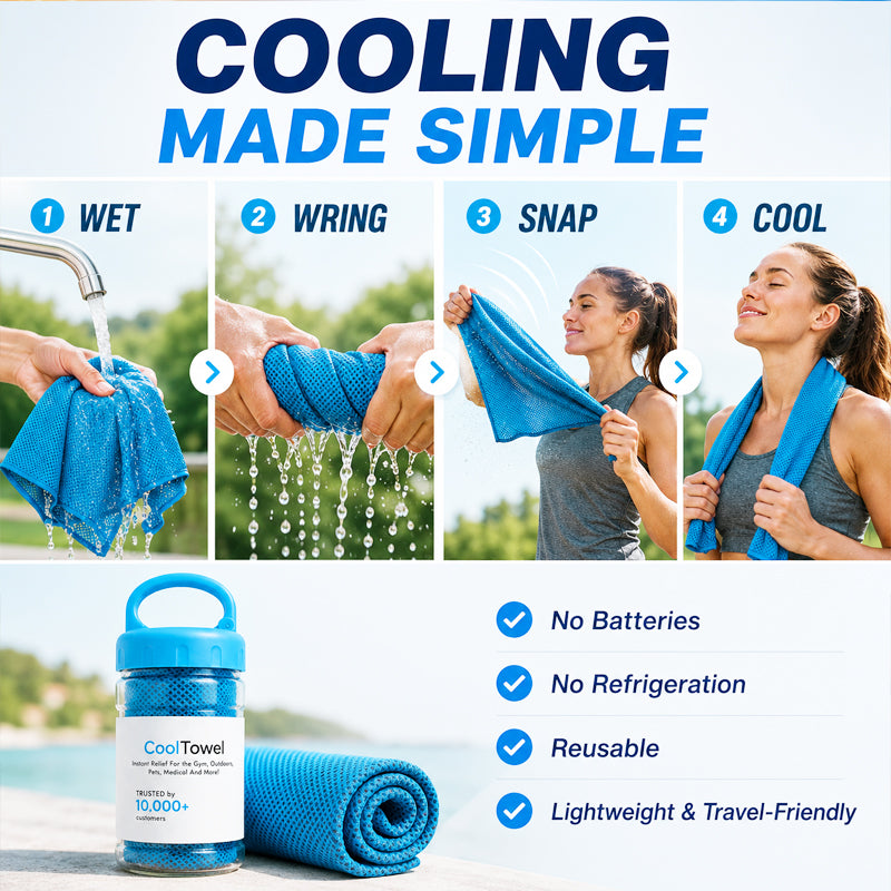 ❄ Cooling Towel for Hot Summer & Outdoor Activities – Quick-Dry Microfiber Sweat Towel (OFFER2)