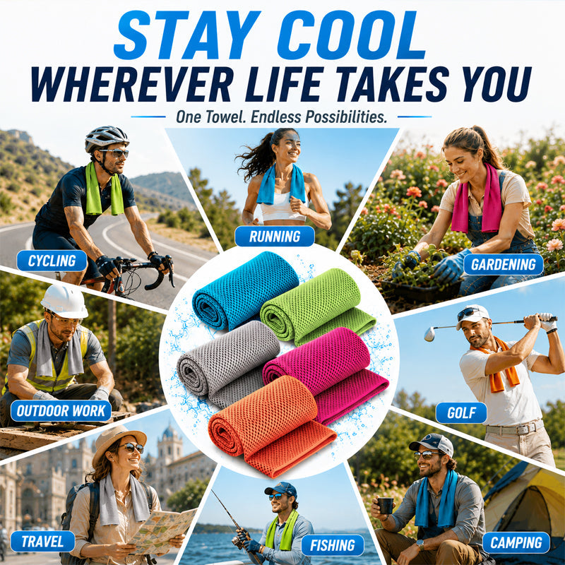 ❄ Cooling Towel for Hot Summer & Outdoor Activities – Quick-Dry Microfiber Sweat Towel (OFFER2)