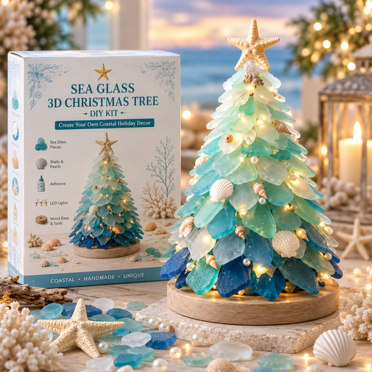 🎄 EARLY CHRISTMAS SALE 49% OFF 🎅 DIY 3D Sea Glass Art Kit – Christmas & Coastal Collection