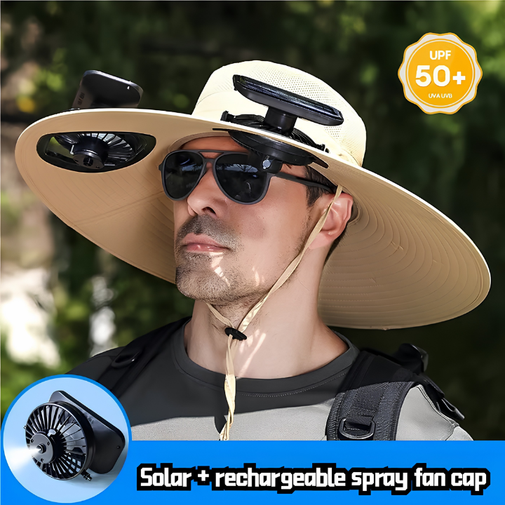 🔥 2026 Summer Sale 70% OFF 💥 New Ultra-Wide Brim Solar Mist Fan Hat ✨