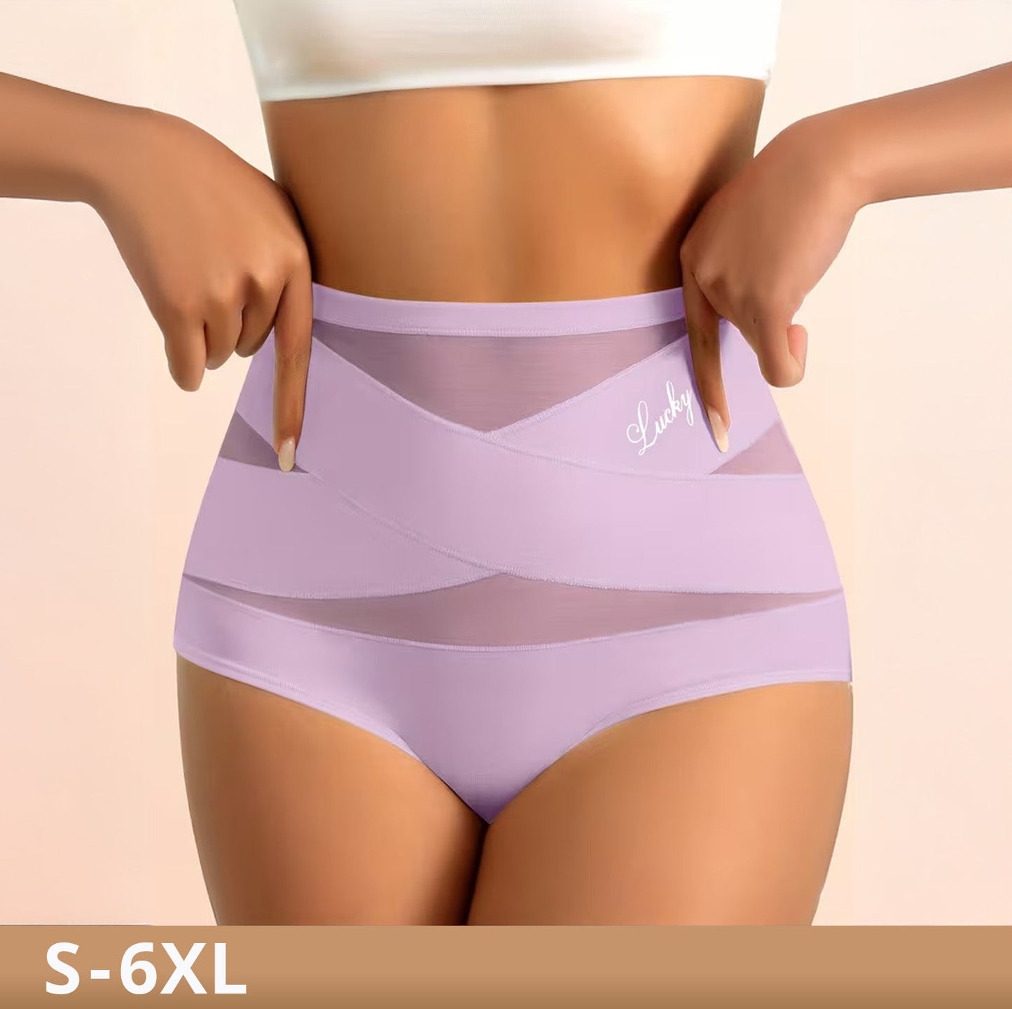 High-Waist Mesh Cooling Tummy Control Seamless Shaping Panties
