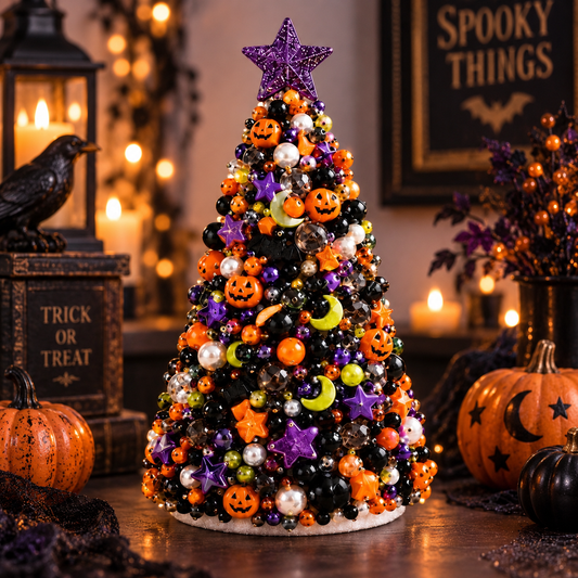 40% OFF 🎃🖤 DIY Beaded Halloween Tree Kit – Spooktacular Craft Décor
