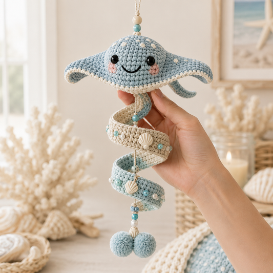✨EARLY SALE 49% OFF 🐟 DIY Ocean Spiral Crochet Kit – Handmade Sea Creature Hanging Charm