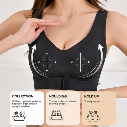 Cross Back Front Closure Wireless Posture Corrector Bra