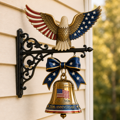 250th Anniversary Eagle Wall Bell, Patriotic American Independence 1776-2026
