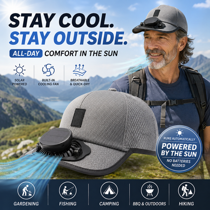 🔥 Summer Sale 50% OFF 🔥 Solar Powered Fan Cooling Hat – UPF 50+ Outdoor Sun Protection Cap