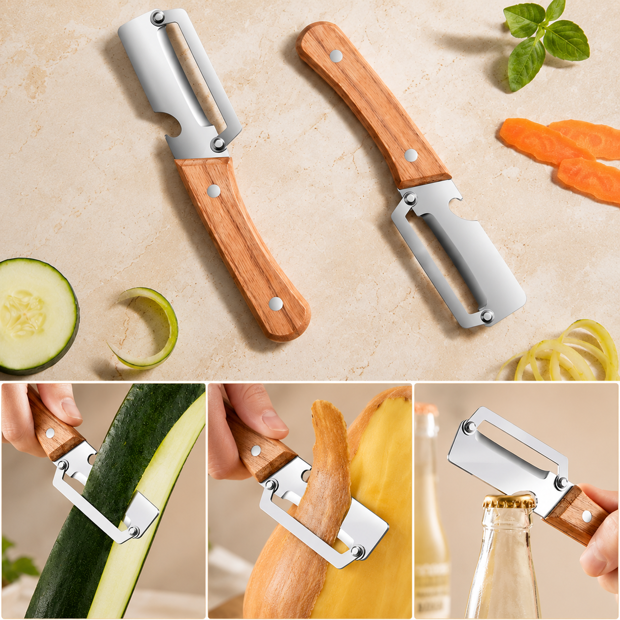 🔥 LAST DAY 50% OFF - BUY 1 GET 1 🥗 Kitchen Multi-Function Stainless Steel Thickened Fruit Peeler Knife