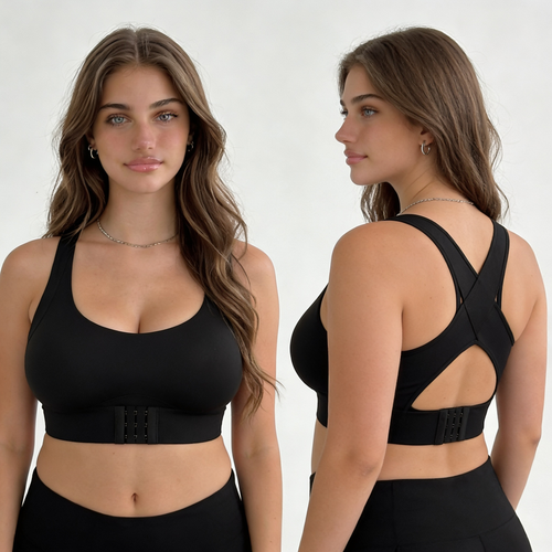 Cross Back Front Closure Wireless Posture Corrector Bra