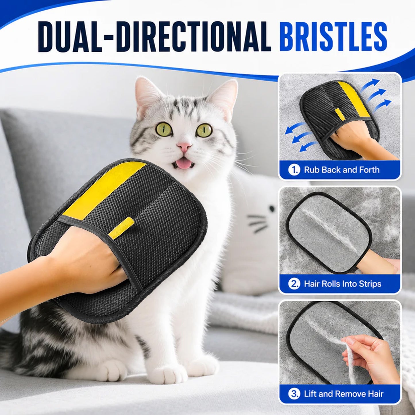 SUMMER DEAL 49% OFF 🐾 FurGrip™ Pro Magic Electrostatic Pet Hair Mitt - Fur Lifts In Seconds