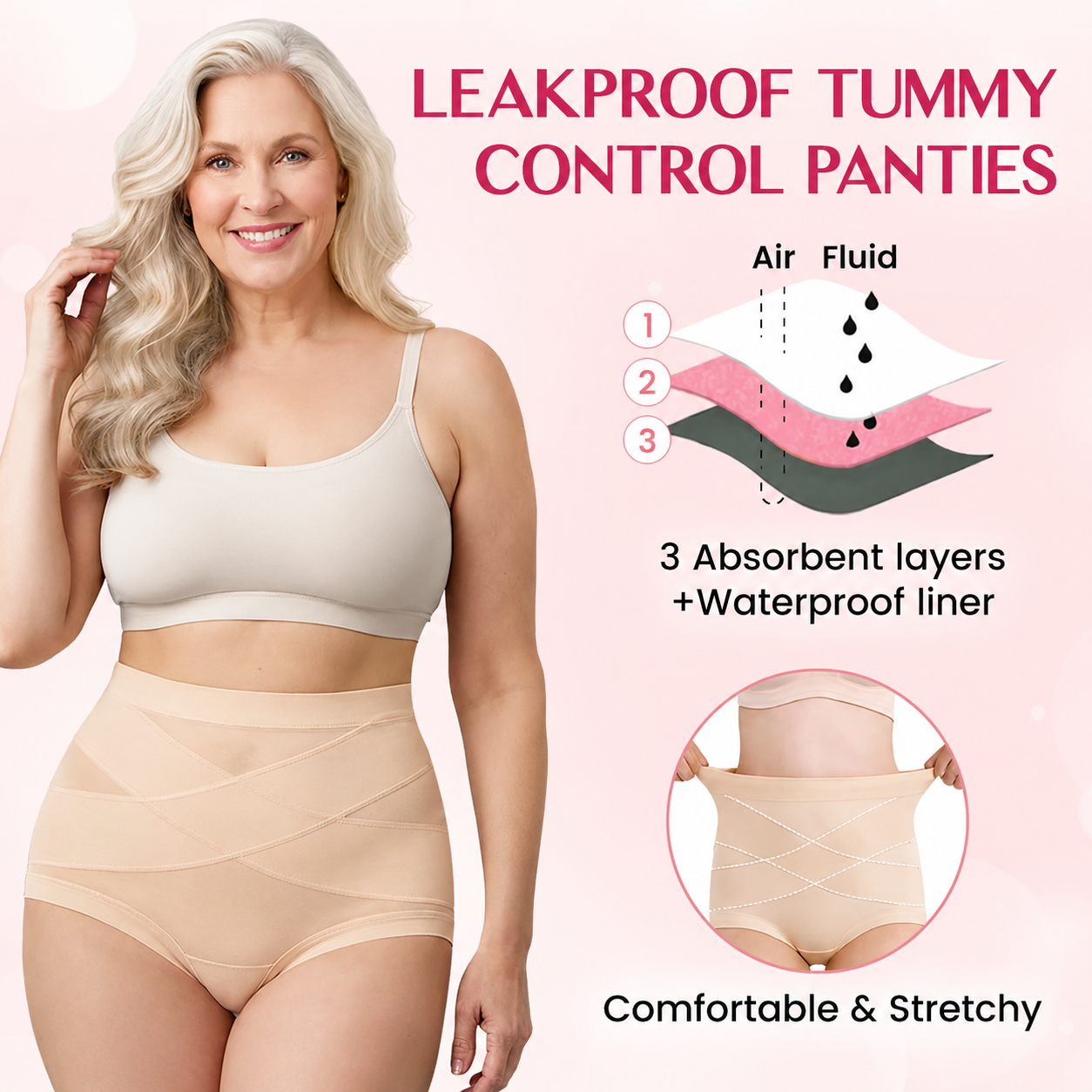 LIMITED Buy 1 Get 1 Free 🛍️ Serene™ Ultimate 3-in-1 Shaping Panty. Leakproof, Tummy Control & Lift