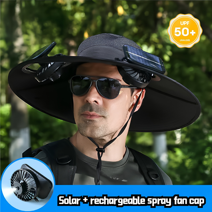 🔥 2026 Summer Sale 70% OFF 💥 New Ultra-Wide Brim Solar Mist Fan Hat ✨