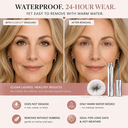 Eloria™ 24H Waterproof Fiber Mascara 💧 – Volume & Length without Clumping for Dramatic Moments