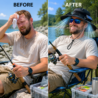 🚨 FLASH SALE 50% OFF TODAY ⚡ SolarBreeze™ Ultra-Wide Brim Dual Solar Fan Hat