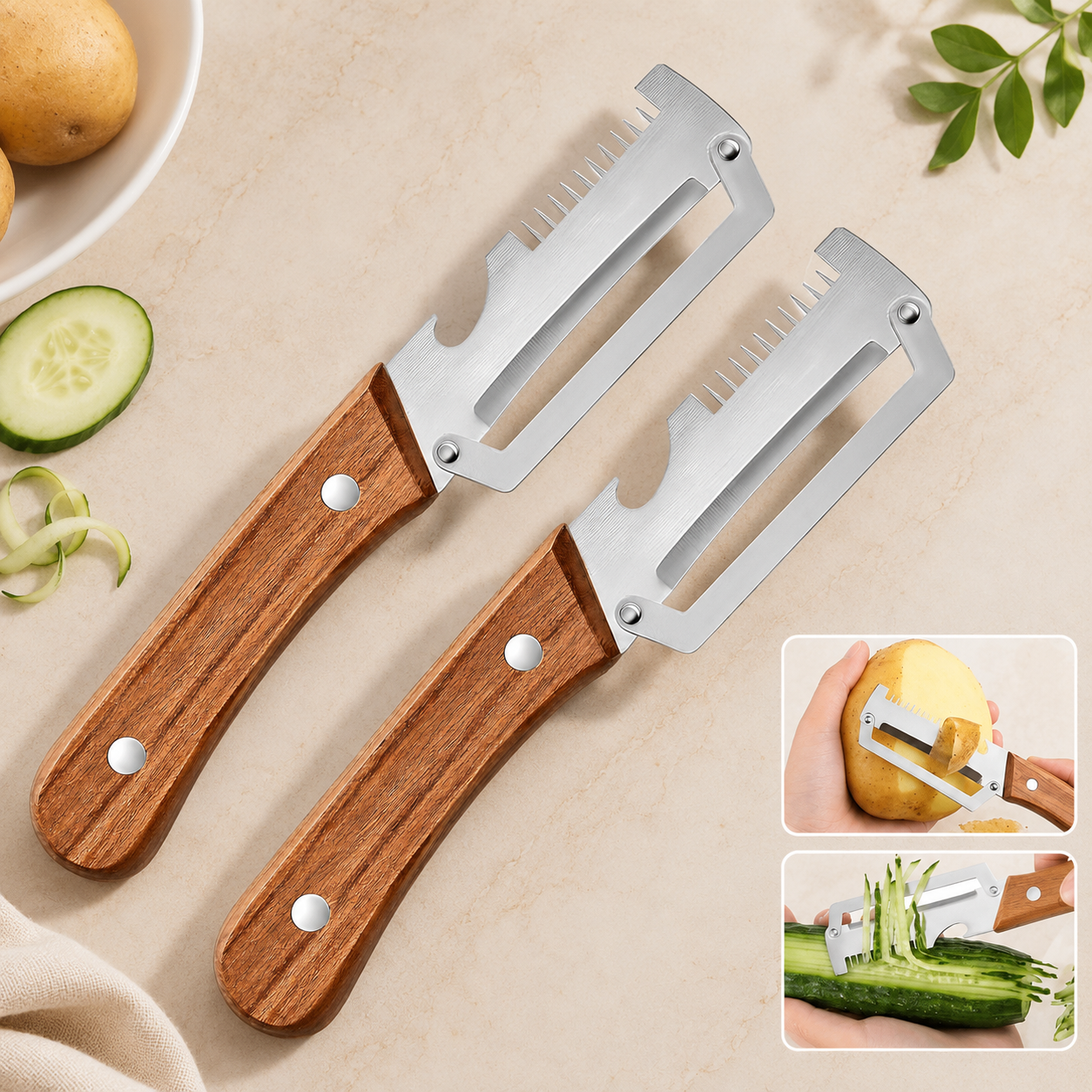 🔥 LAST DAY 50% OFF - BUY 1 GET 1 🥗 Kitchen Multi-Function Stainless Steel Thickened Fruit Peeler Knife