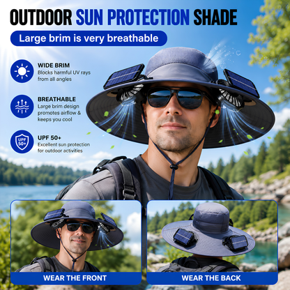 🚨 FLASH SALE 50% OFF TODAY ⚡ SolarBreeze™ Ultra-Wide Brim Dual Solar Fan Hat