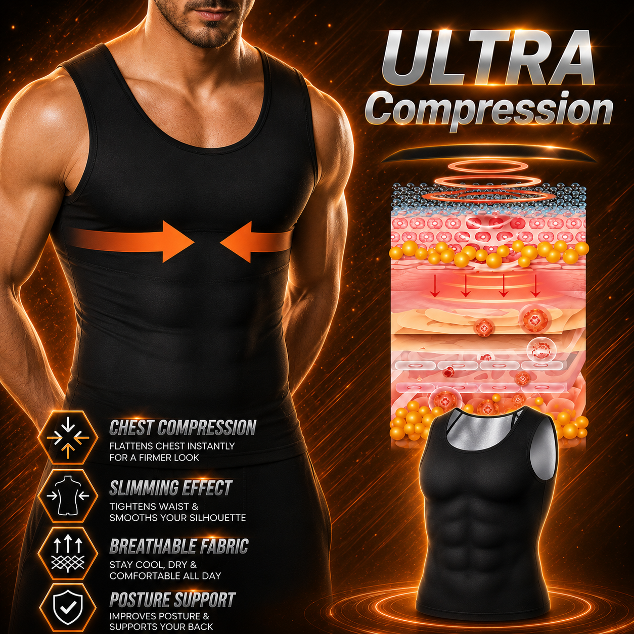 🔥 Hot Sale 50% OFF 💪 IronCore™ MenSlim Gynecomastia Compression Tank Top