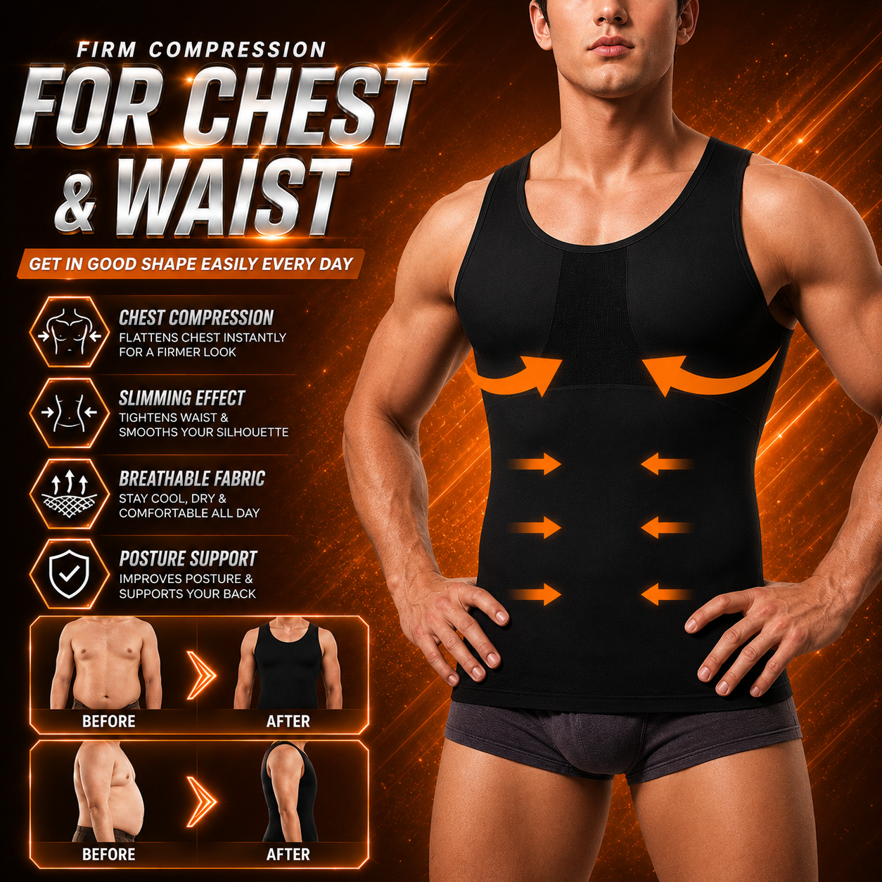 🔥 Hot Sale 50% OFF 💪 IronCore™ MenSlim Gynecomastia Compression Tank Top