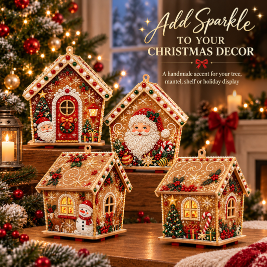 🎄 EARLY CHRISTMAS SALE 49% OFF 🎅 Plymagic DIY Christmas Wooden House 3D Pearl Art Kit