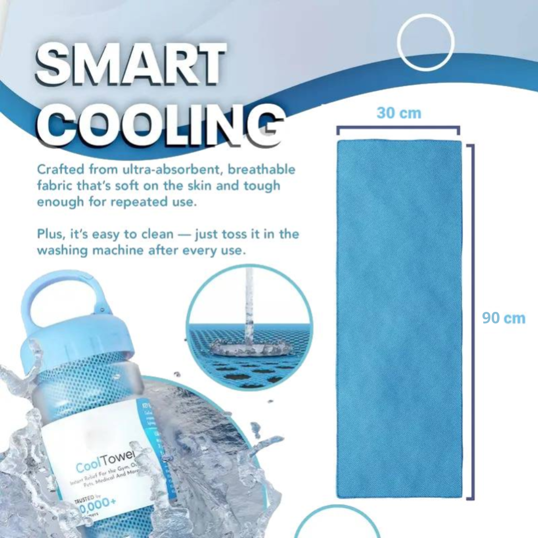 ❄ Cooling Towel for Hot Summer & Outdoor Activities – Quick-Dry Microfiber Sweat Towel