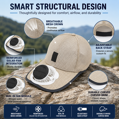 🔥 Summer Sale 50% OFF 🔥 Solar Powered Fan Cooling Hat – UPF 50+ Outdoor Sun Protection Cap