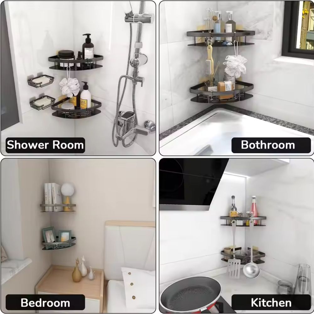 🔥 LIMITED OFFER 50% OFF 🔥 AQUALUX™ Stainless Steel Corner Shower Caddy