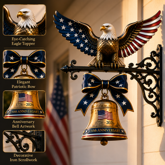 250th Anniversary Eagle Wall Bell, Patriotic American Independence 1776-2026