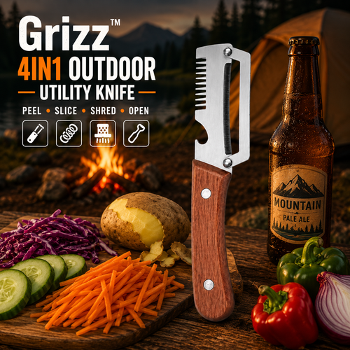 SUMMER SALE 50% OFF ☀️ Grizz™ 4in1 Outdoor Utility Knife - One Tool For Every Outdoor Adventure