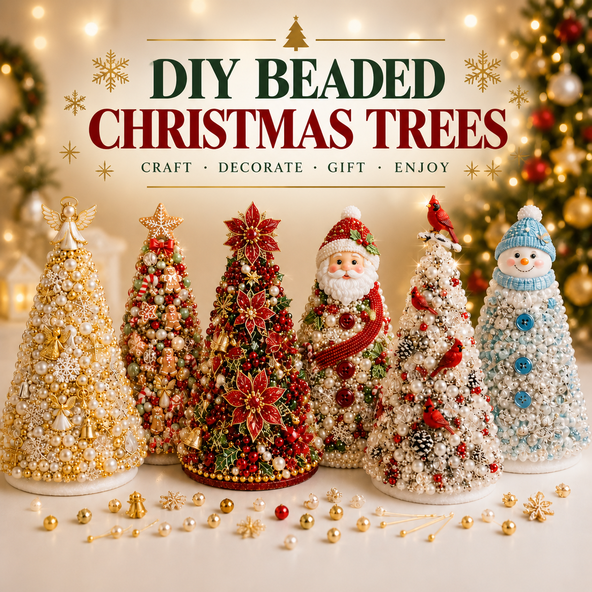 🌟 EARLY CHRISTMAS 49% OFF 🎄 DIY Pearl Beaded Christmas Tree Craft Kit