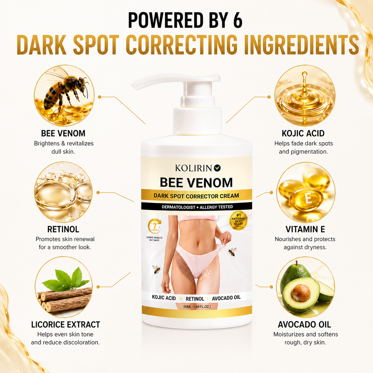 ⏳ Summer Day 50% OFF ✨ Kolirin™ Bee Venom Advanced Dark Spot Corrector