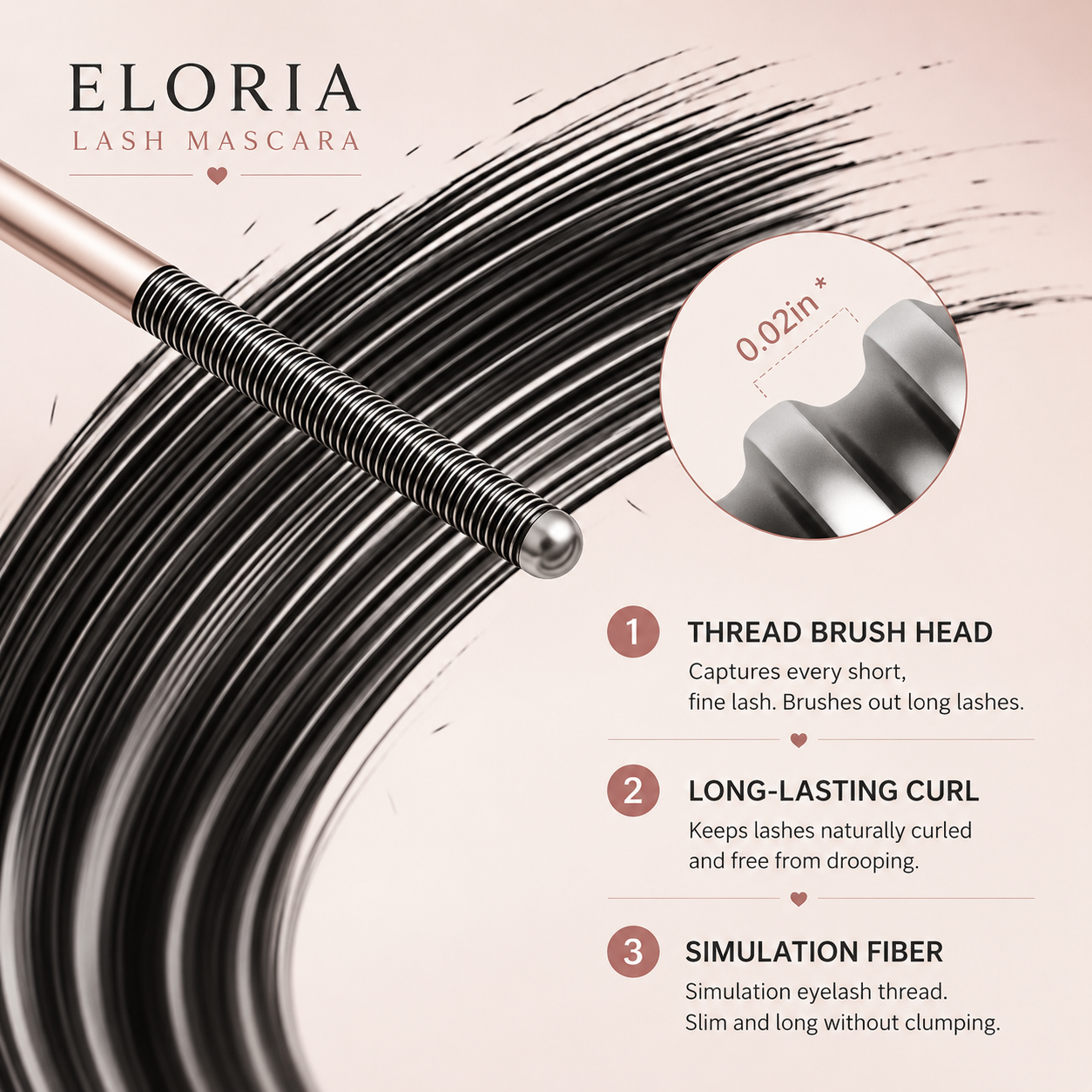 Eloria™ 24H Waterproof Fiber Mascara 💧 – Volume & Length without Clumping for Dramatic Moments