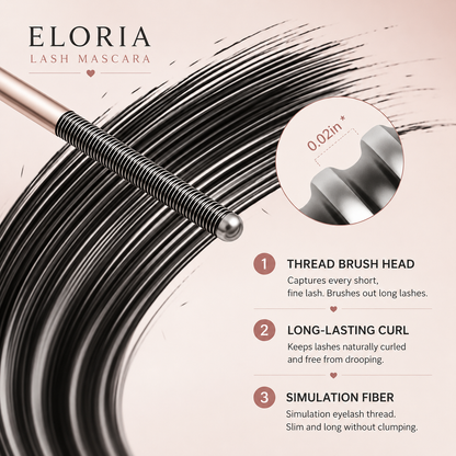 Eloria™ 24H Waterproof Fiber Mascara 💧 – Volume & Length without Clumping for Dramatic Moments