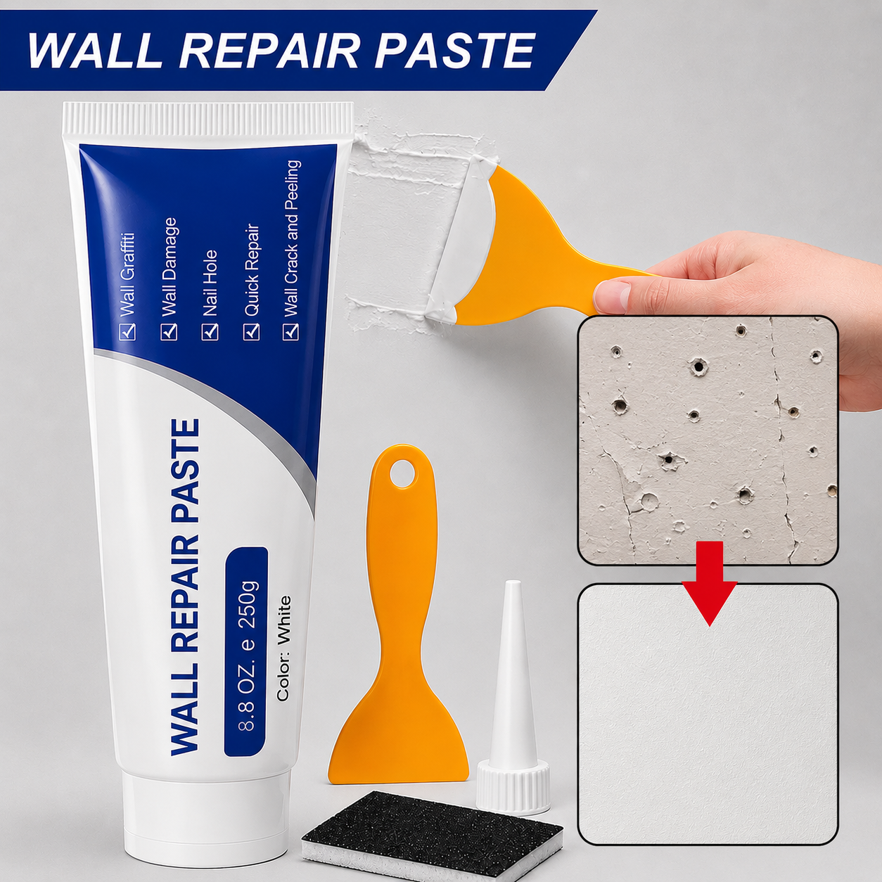 Summer Sale 50% OFF ✨ ReWall™ 3in1 Wall Repair Kit – Quick Crack & Hole Filler