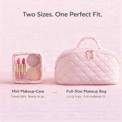 Travel Makeup Bag Organizer - Lay-Flat Travel Organizer, Leakproof & Machine-Washable