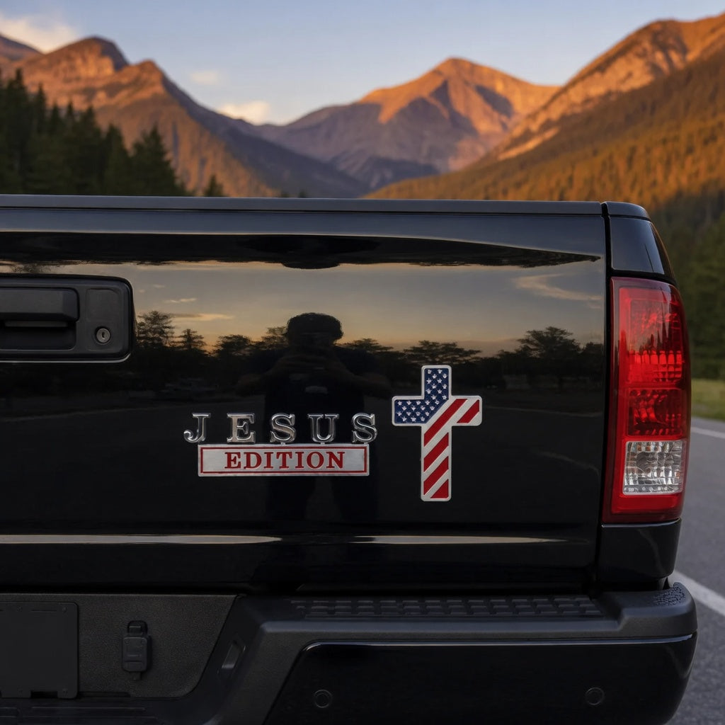 💥Summer Sale 50% OFF💥 ✝Blessed Jesus Edition Cross Car Emblem Metal Badge