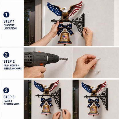 250th Anniversary Eagle Wall Bell, Patriotic American Independence 1776-2026