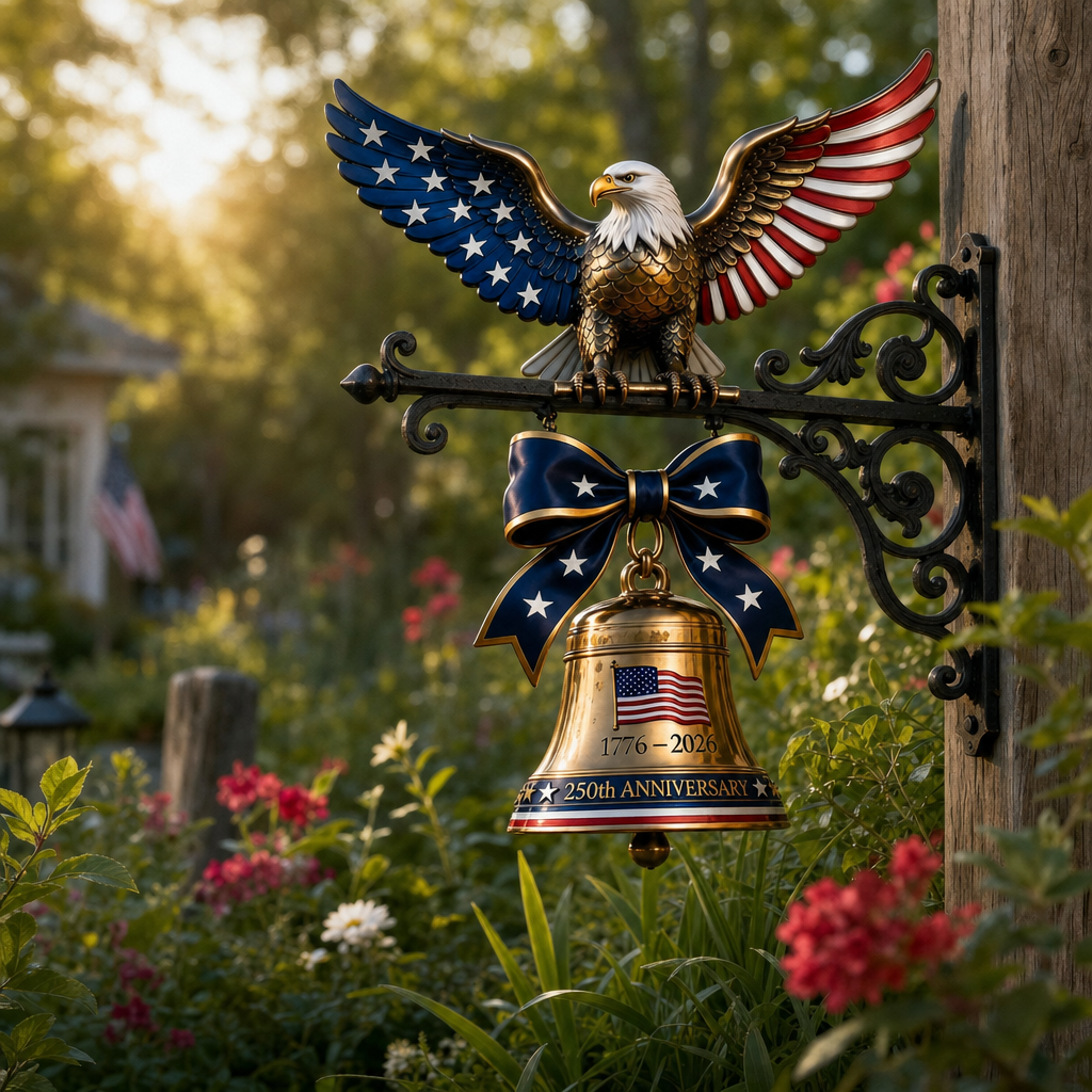 250th Anniversary Eagle Wall Bell, Patriotic American Independence 1776-2026