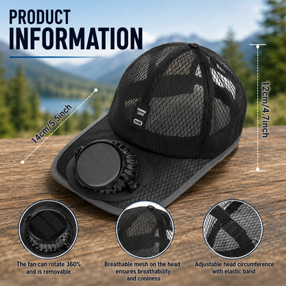 🔥 Summer Sale 50% OFF 🔥 Solar Powered Fan Cooling Hat – UPF 50+ Outdoor Sun Protection Cap