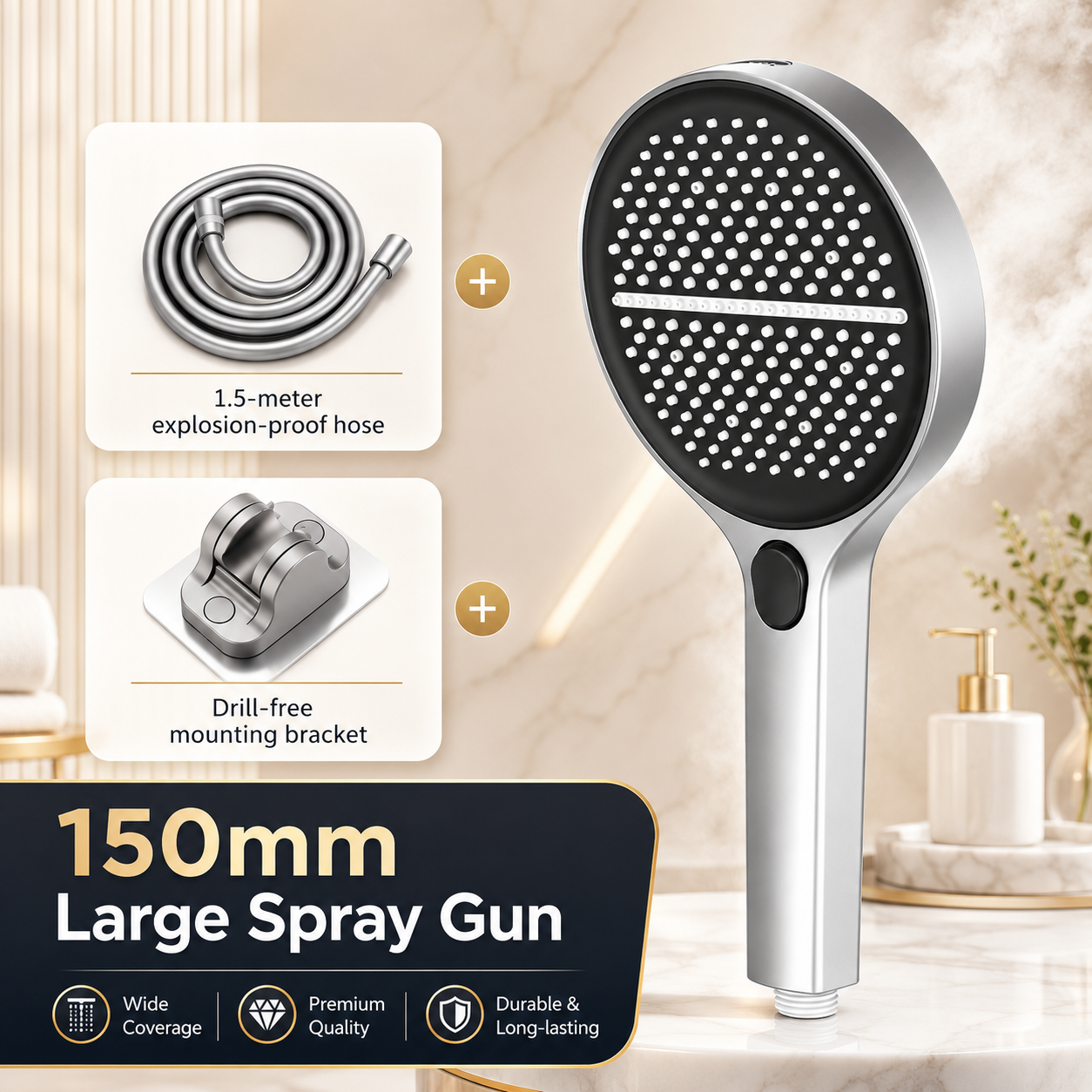 🔥 LAST DAY SALE 50% OFF 🔥 AQUALUX™ High-Pressure 4-Mode Handheld Shower Head