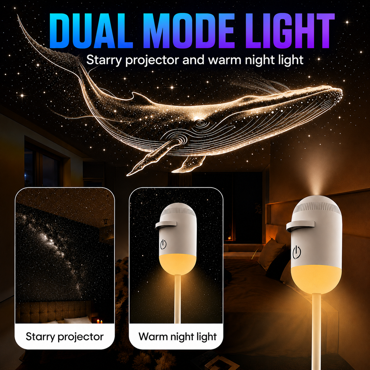 🔥 LAST DAY SALE 50% OFF 🔥 NEXON™ 2-in-1 USB Galaxy Projector Night Light