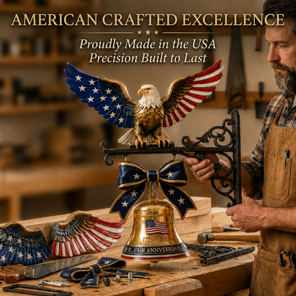 250th Anniversary Eagle Wall Bell, Patriotic American Independence 1776-2026