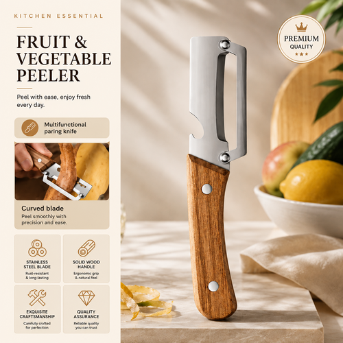 🔥 LAST DAY 50% OFF - BUY 1 GET 1 🥗 Kitchen Multi-Function Stainless Steel Thickened Fruit Peeler Knife