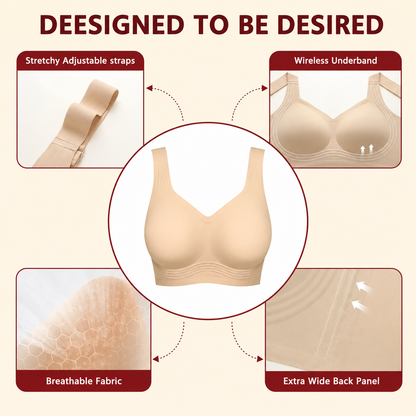 🔥LAST DAY SALE 70% OFF - BUY 1 GET 1 FREE🔥 - Super Firming Wirefree Bra – Full Coverage Lift & Side Smoothing Comfort Bra for Women