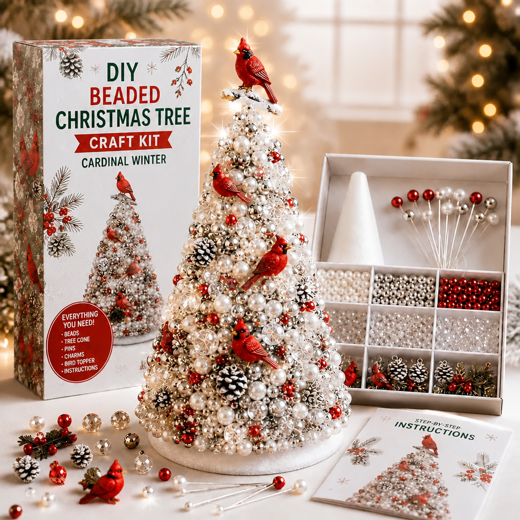 🌟 EARLY CHRISTMAS 49% OFF 🎄 DIY Pearl Beaded Christmas Tree Craft Kit