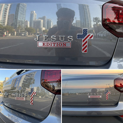 💥Summer Sale 50% OFF💥 ✝Blessed Jesus Edition Cross Car Emblem Metal Badge