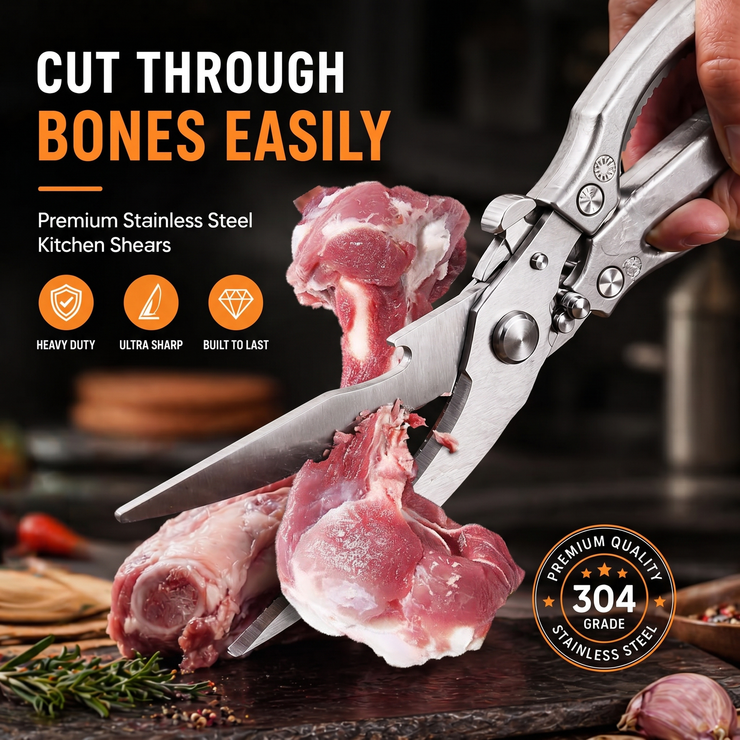 💥Stainless Steel Kitchen Scissors ✂ Built to Cut Bones, Built to Last