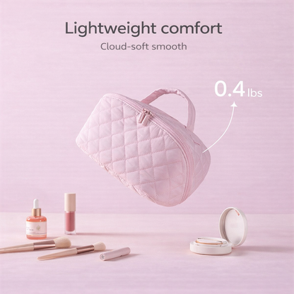 Travel Makeup Bag Organizer - Lay-Flat Travel Organizer, Leakproof & Machine-Washable