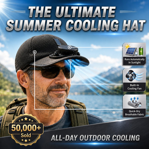 💥 2026 Father's Day 50% OFF ✨ Solar Fan Hat with Built-In Cooling & UPF 50+ Sun Protection