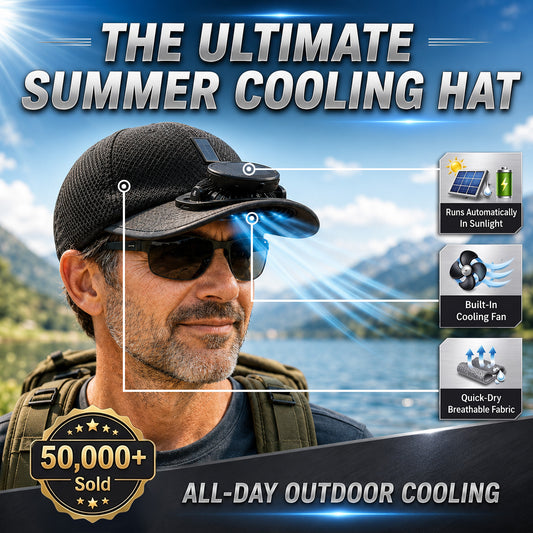 💥 2026 Father's Day 50% OFF ✨ Solar Fan Hat with Built-In Cooling & UPF 50+ Sun Protection